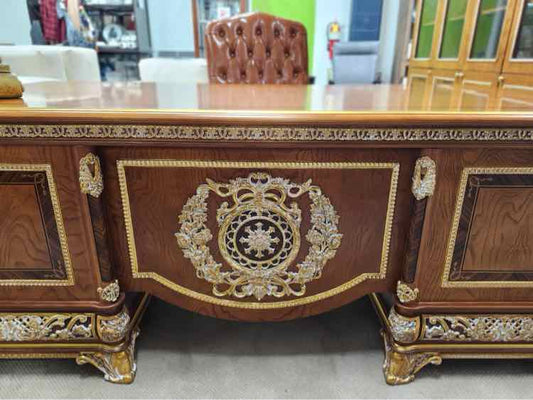 Gold Embellished Executive Desk