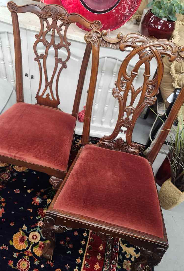 Pair Chippendale Rust Chanielle Chairs