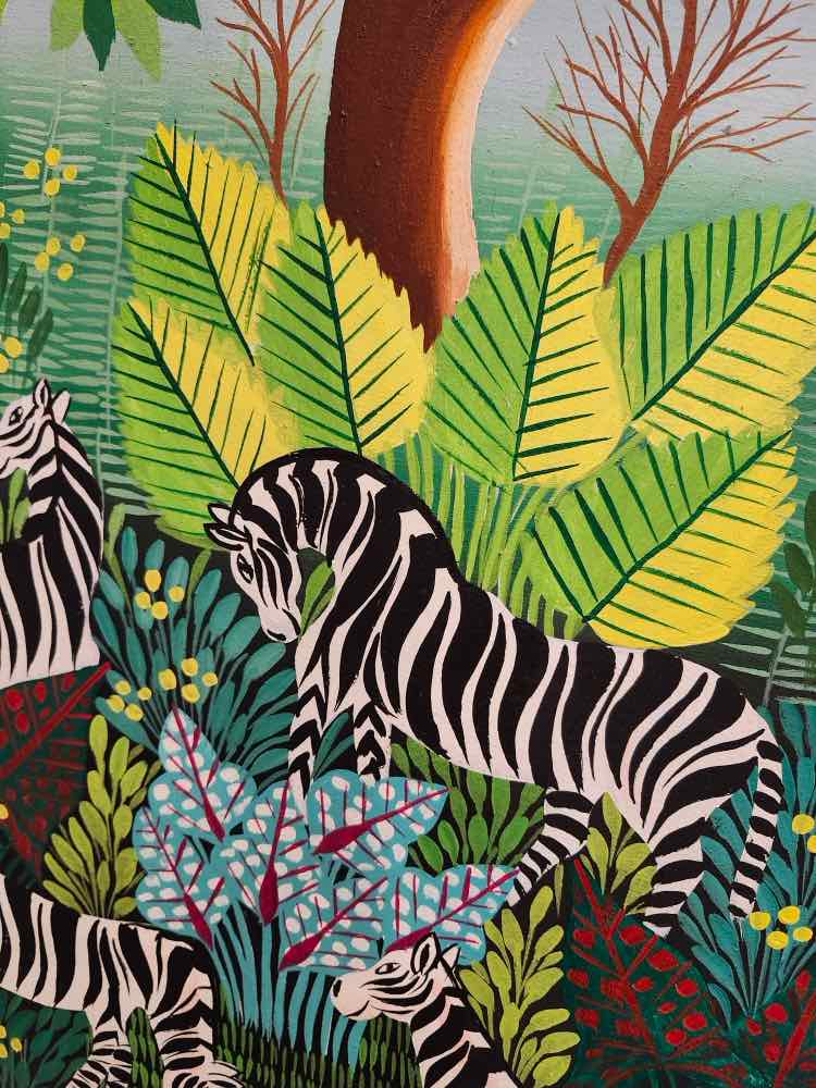 "Zebra's in the Forest" Acrylic by J. Gaotiell