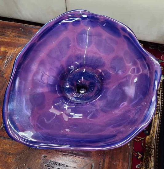 Purple Hand Blown Glass Bowl