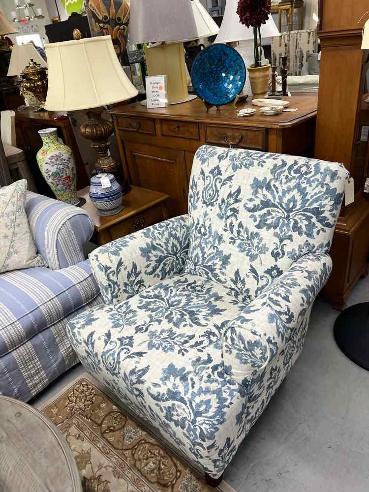 Blue Floral Chair