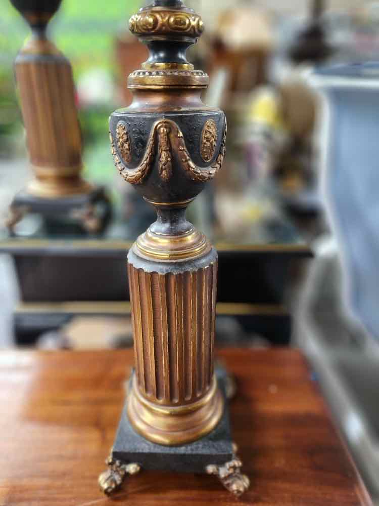 Pair of Black/Copper Lamps