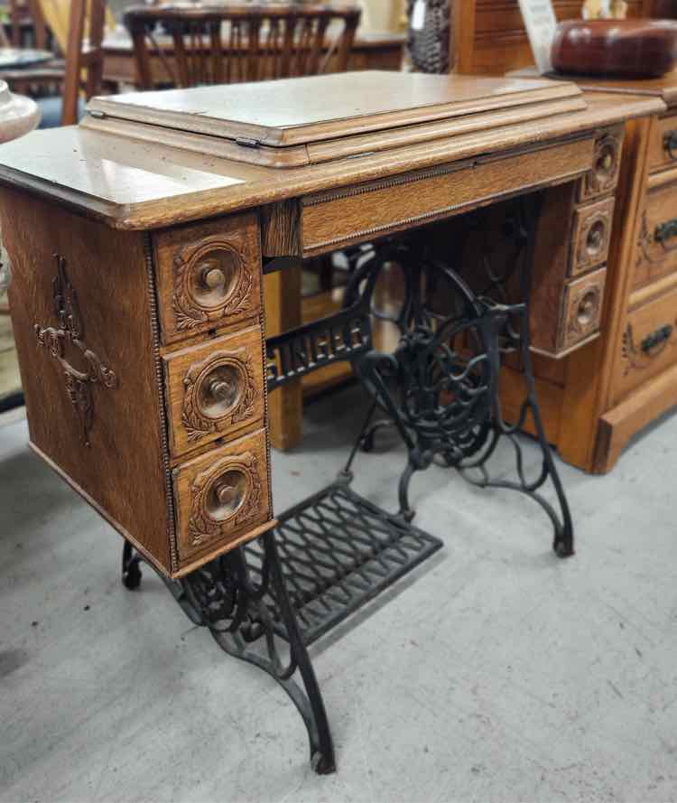 Antique Sewing Machine Table