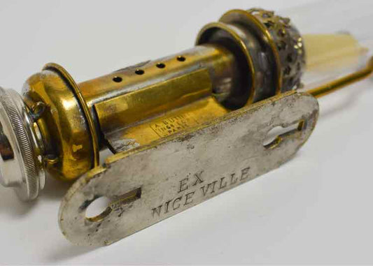 French RR Stamped Brass Candle Sconce