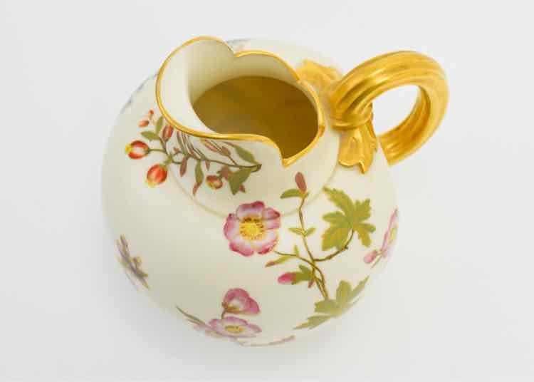Royal Worcester Handpainted Ivory Gold Jug