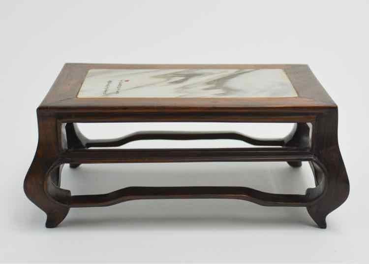 Antique Chinese Marble Insert Table Stand