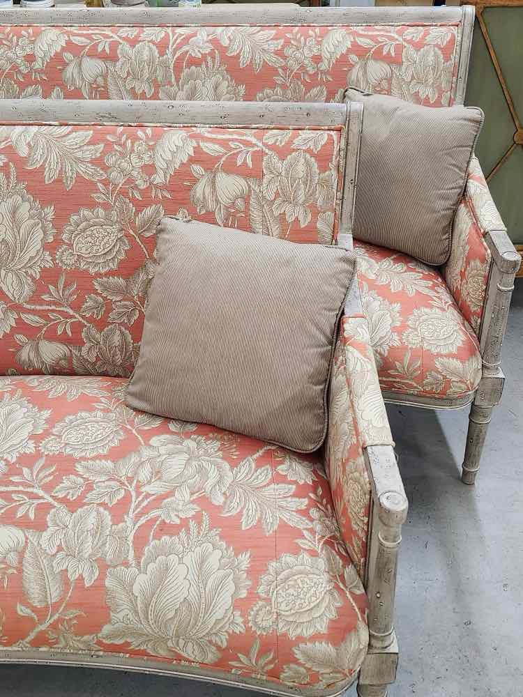 Tangerine & Silver Fairfield Sattee Couch