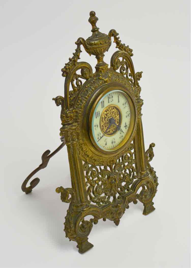 1800's Ornate Victorian Brass Mantel Clock