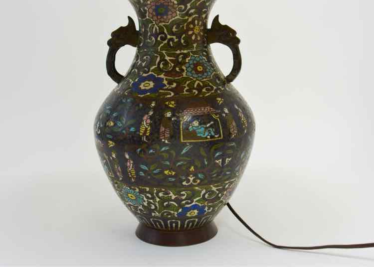 Antique Japanese Cloisonne Lamp
