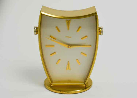 Imhof Swiss Gilt Brass Desk Clock