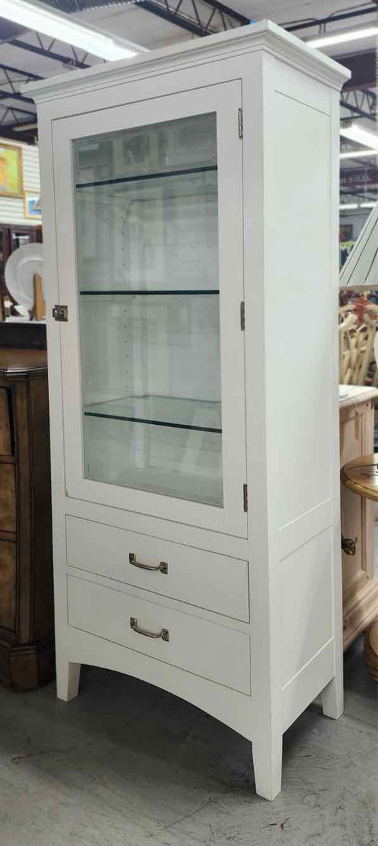 White Restoration Hardware Display Cabinet