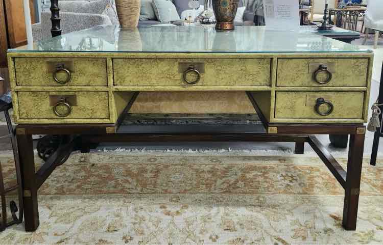Olive Green Vintage Henredon Design Desk