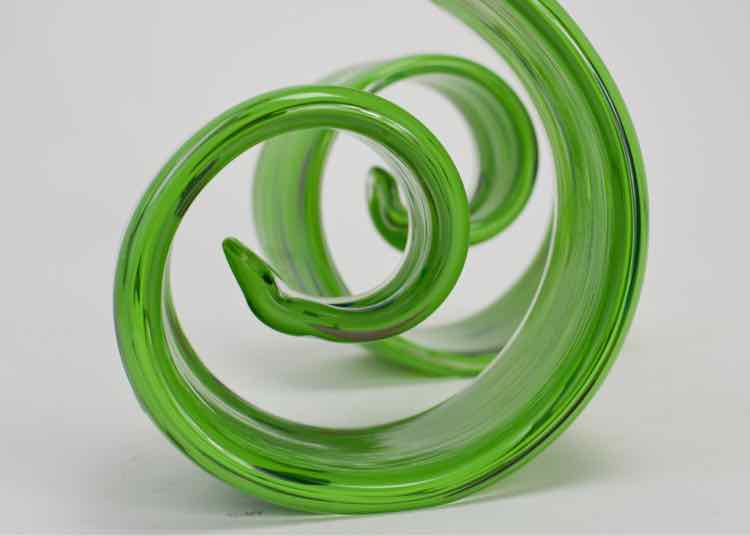 Pair of Green Wavy Art Figurines
