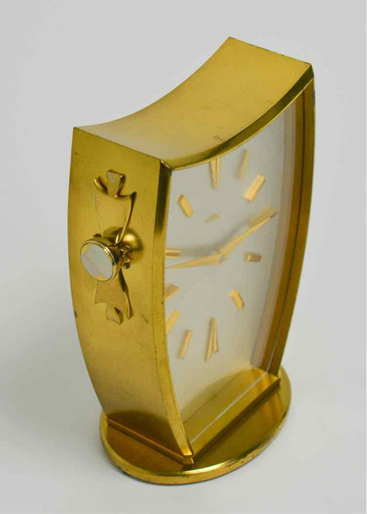 Imhof Swiss Gilt Brass Desk Clock