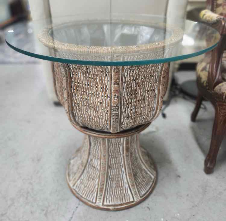 Wicker Base End Table