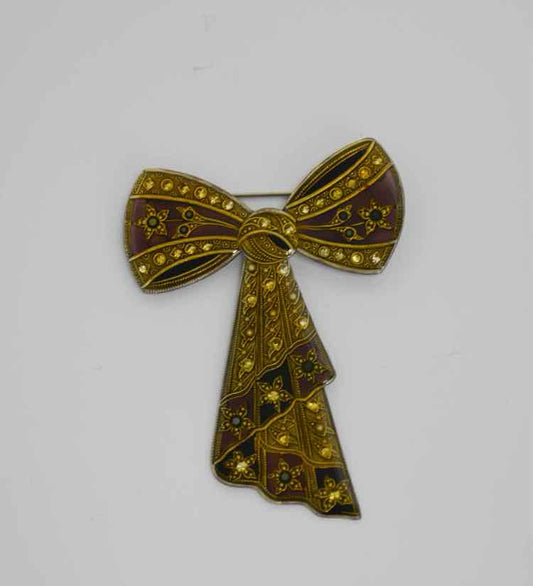Gold Bow Brooch