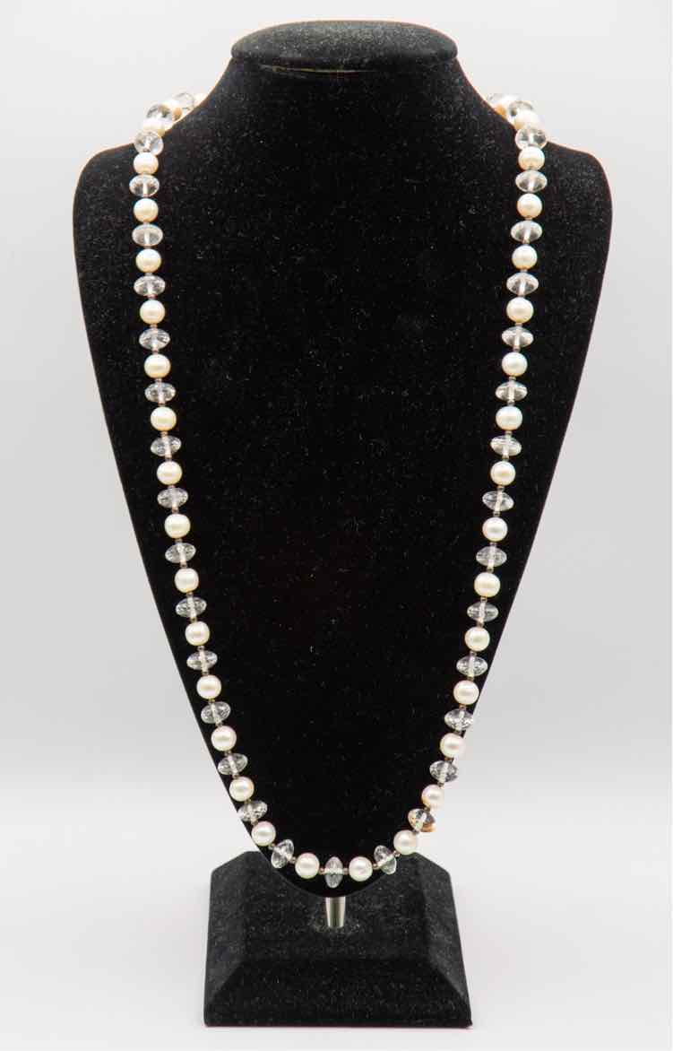 Vtg. Pearl & Crystal Necklace