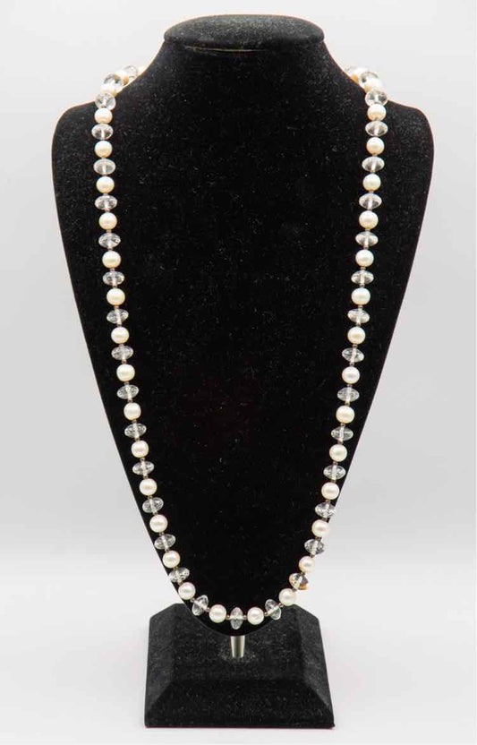 Vtg. Pearl & Crystal Necklace