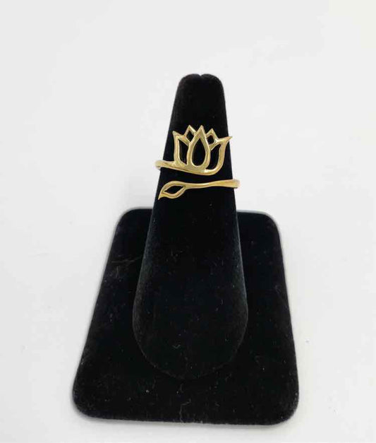 Goldtone Lotus Flower Ring