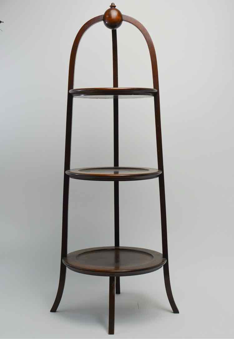 Vtg. Mahagony 3-Tier Cake/Plant Stand
