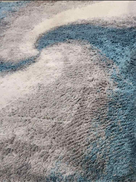 Blue/Grey Shag Rug