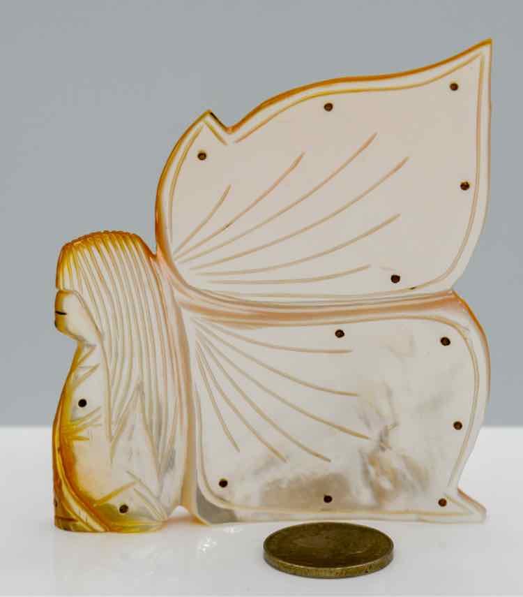 Mother of Pearl Carved Butterfly Lady Decor