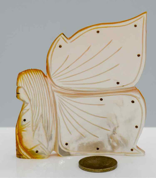 Mother of Pearl Carved Butterfly Lady Decor