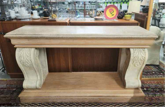 Henredon Stone and Wood Entry Table