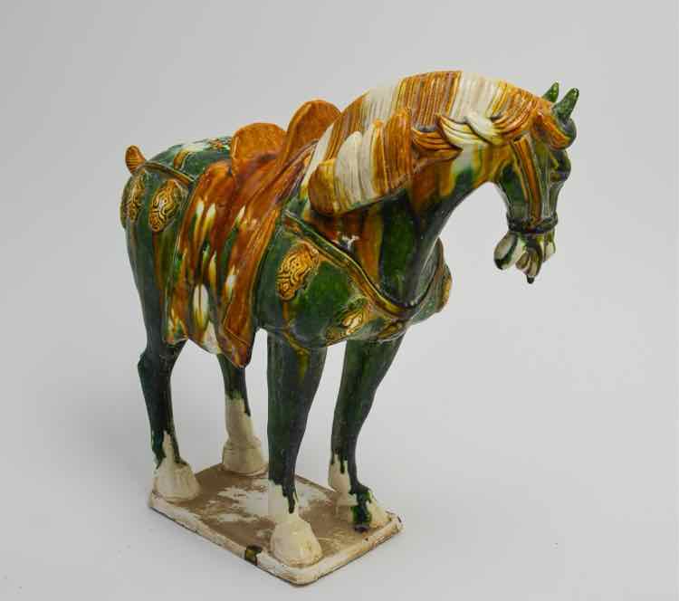 Tang Style Sancai Glazed Pottery Horse Decor