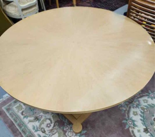 Round Wood Contemporary Pedestal Table
