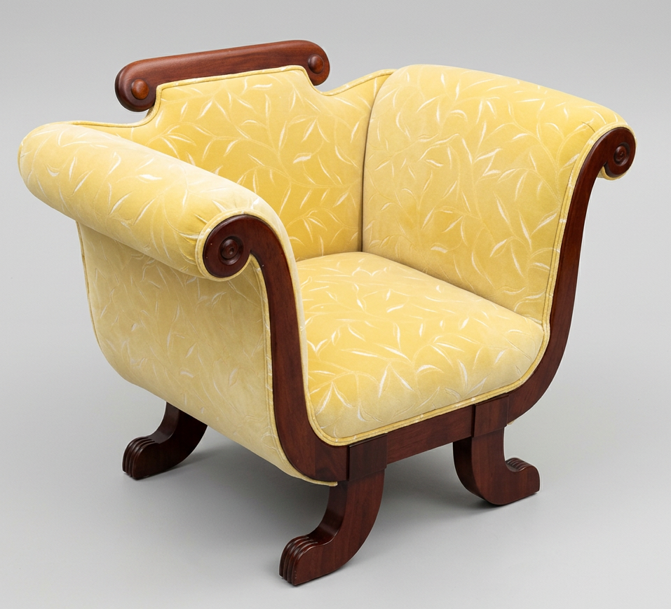 Antique Yellow Art Deco. Chair
