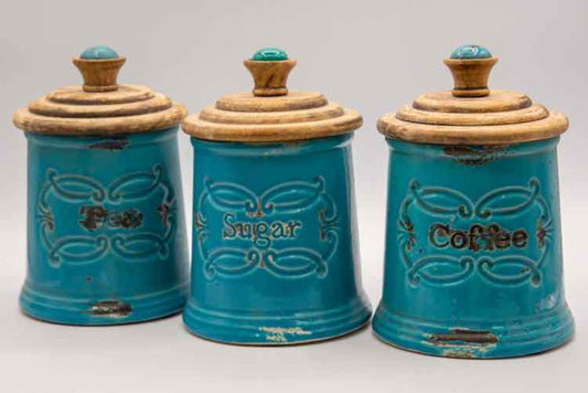 Ceramic Canister Set Coff/Tea/Sugar