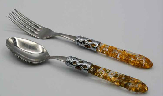 Bugatti Aladdin Gold Glitter Spoon & Fork
