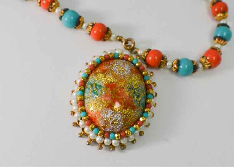 Necklace Vtg.Easter Egg Extraordinary Pendant