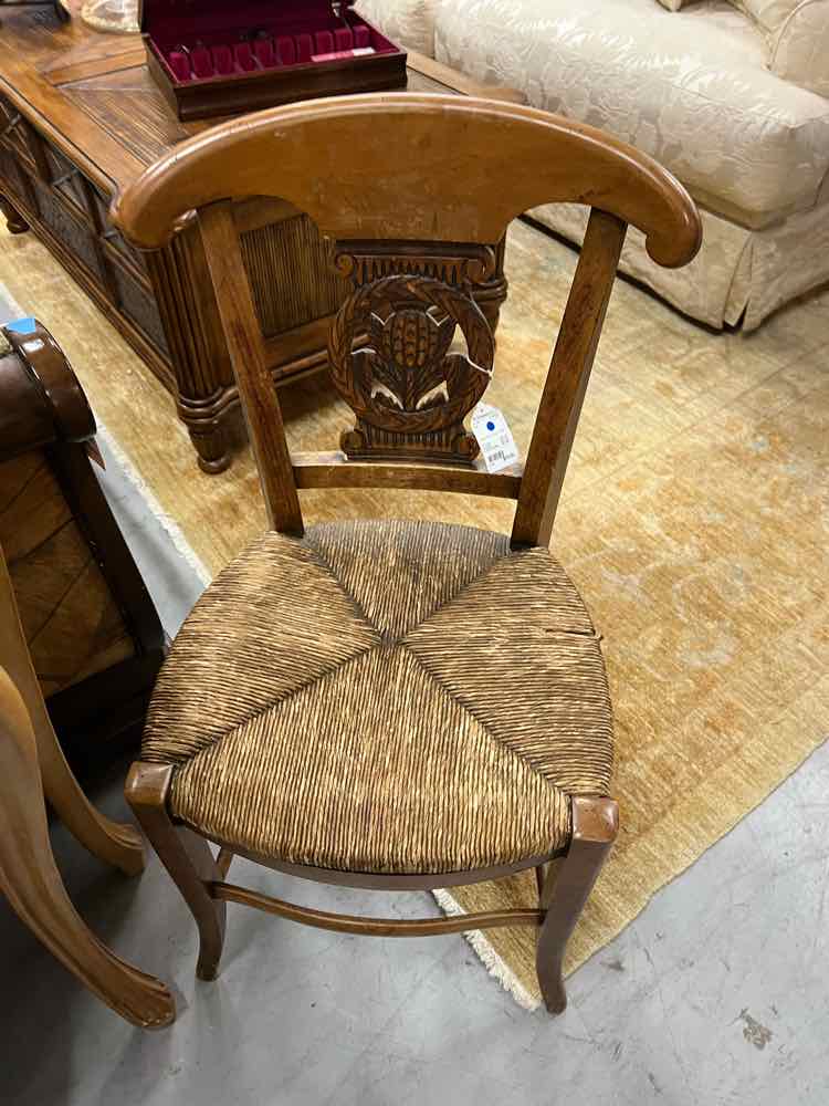 Antique Wood "Harp" Chair