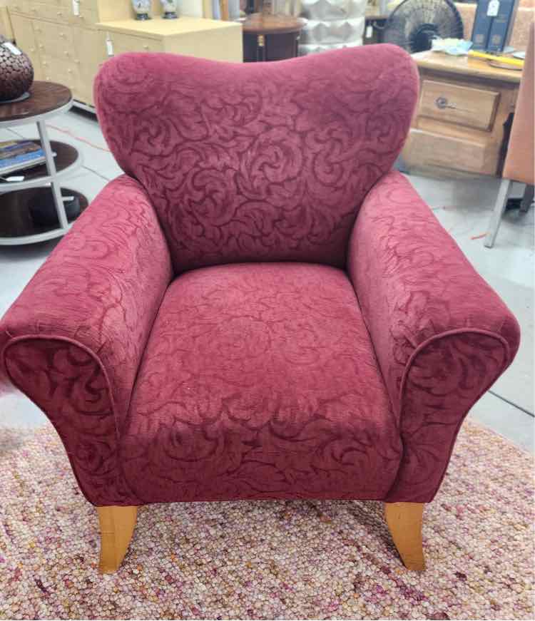 Red Art Deco Arm Chair