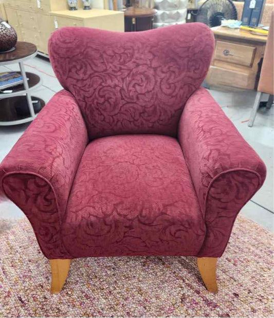 Red Art Deco Arm Chair