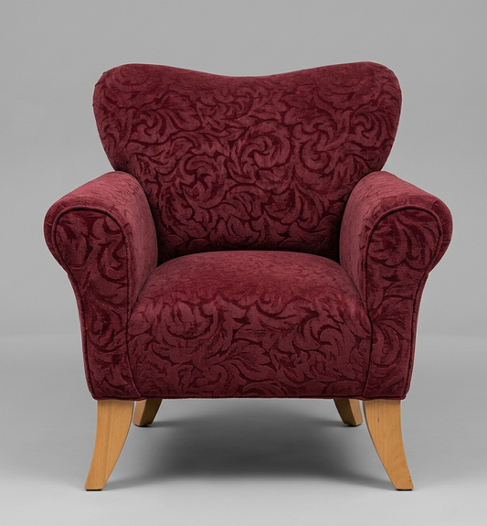 Red Art Deco Arm Chair