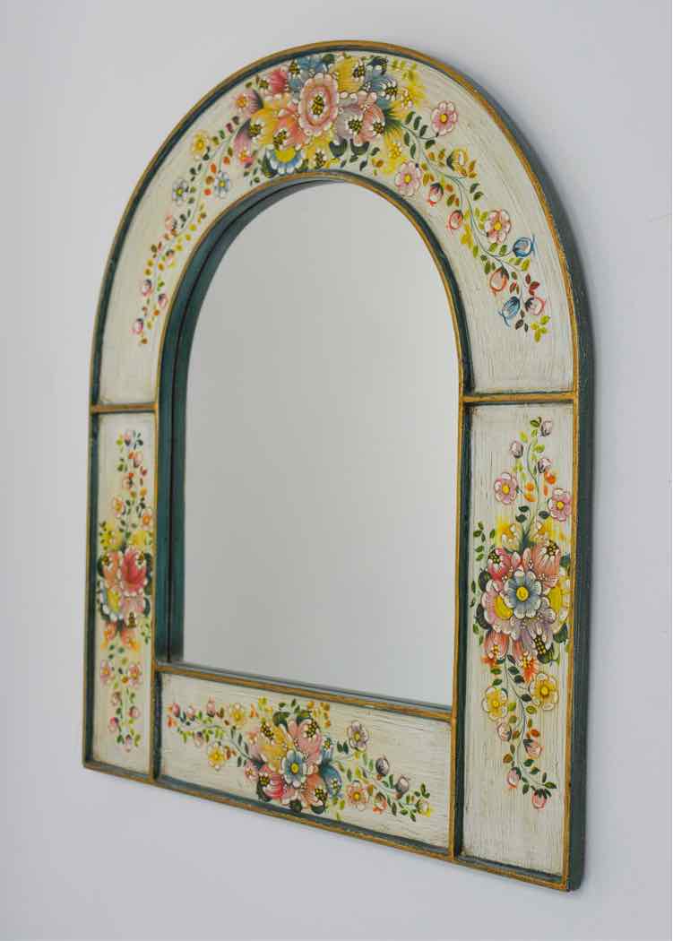 Handpainted Arched Peruvian Mirror