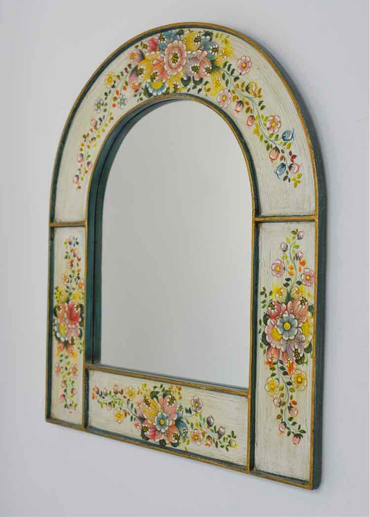Hand painted Arched Peruvian Mirror