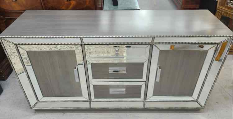 Grey Mirrored Sideboard Cabinet