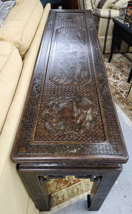 Carved Wood Asian Entry Table