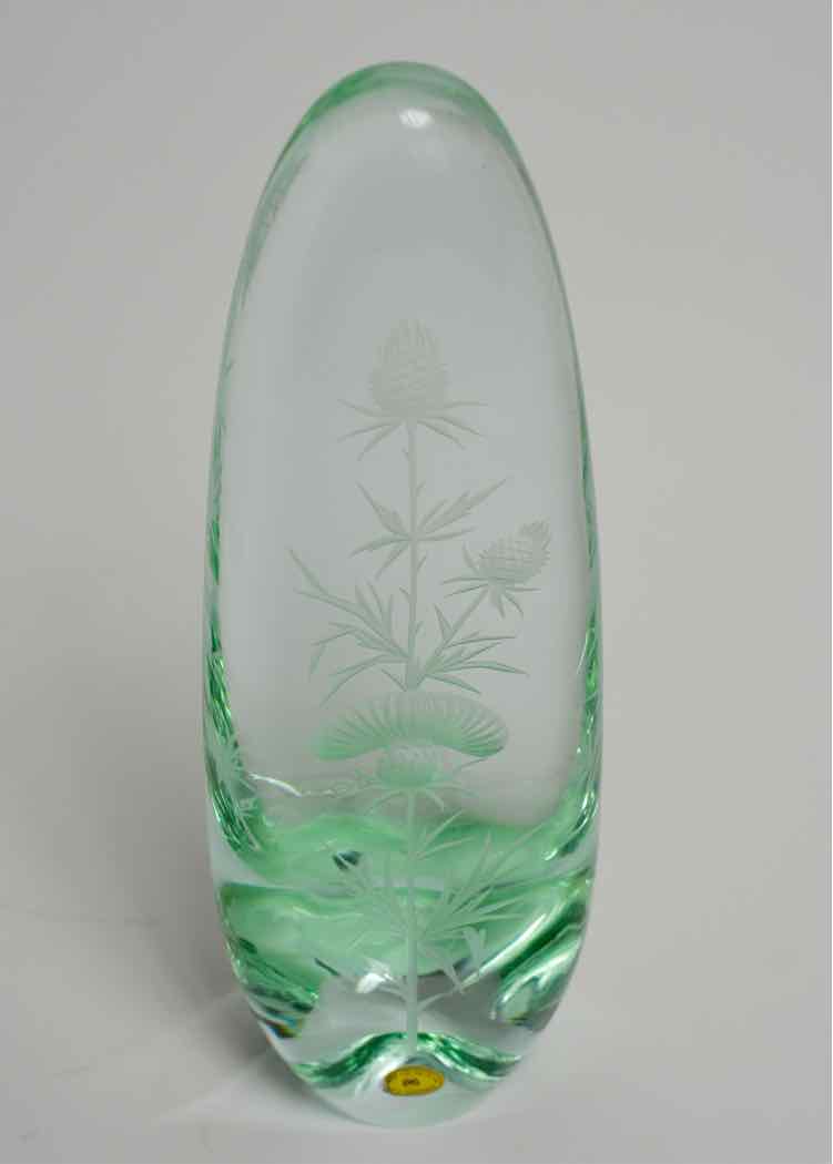 Bohemia Hand-cut Etched Thistle Obelisk