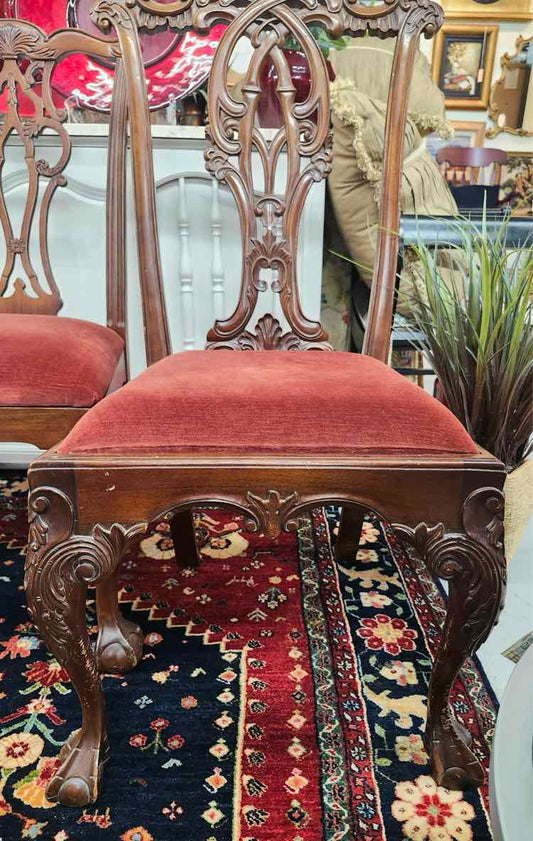 Pair Chippendale Rust Chanelle Chairs