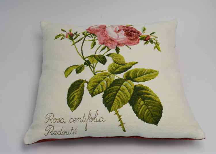 "Rosa Centifolia" French Tapestry Throw Pillow