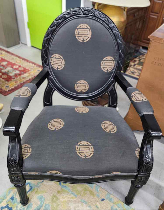 Pair of Black Medallion Chairs