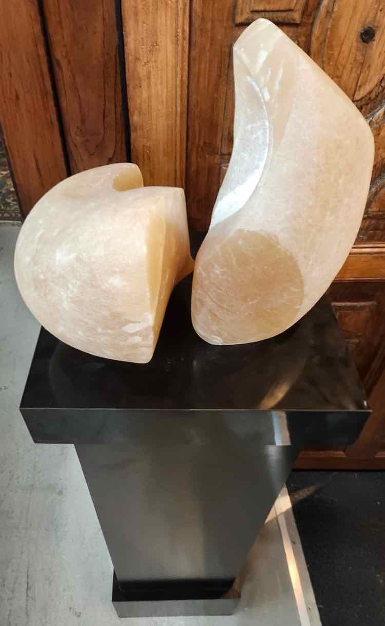 Carved Alabaster Sculpture w/Pedestal