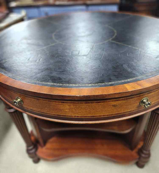 Hendredon Large Leather Book Table