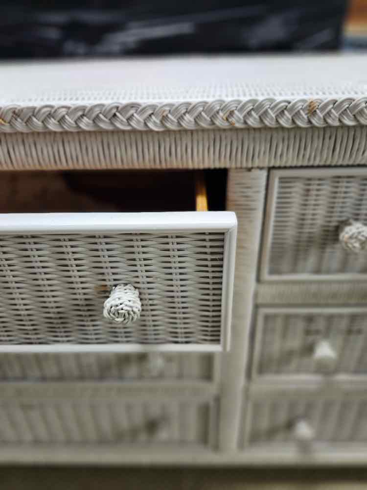 White Wicker Dresser