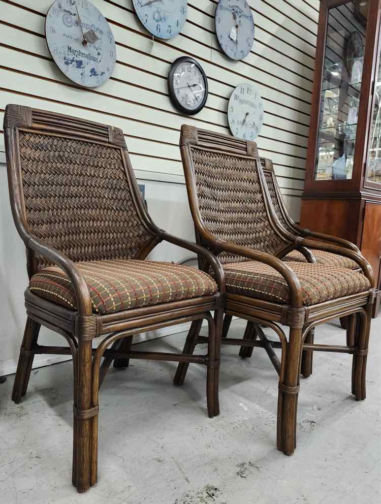 3 Rattan High Back Chairs